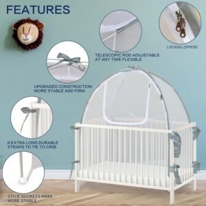 Durable Baby Crib Tent with Safety Net