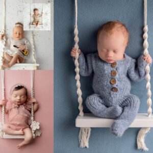 Wooden Baby Swing Chair for Newborn Photography Props