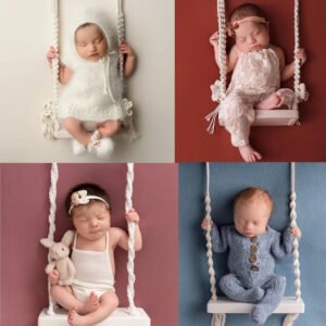 Wooden Baby Swing Chair for Newborn Photography Props