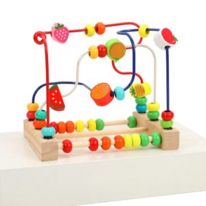 Wooden Cartoon Fruit Beads Educational Counting Puzzle