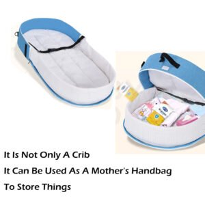 Portable Folding Baby Crib with Net and Awning